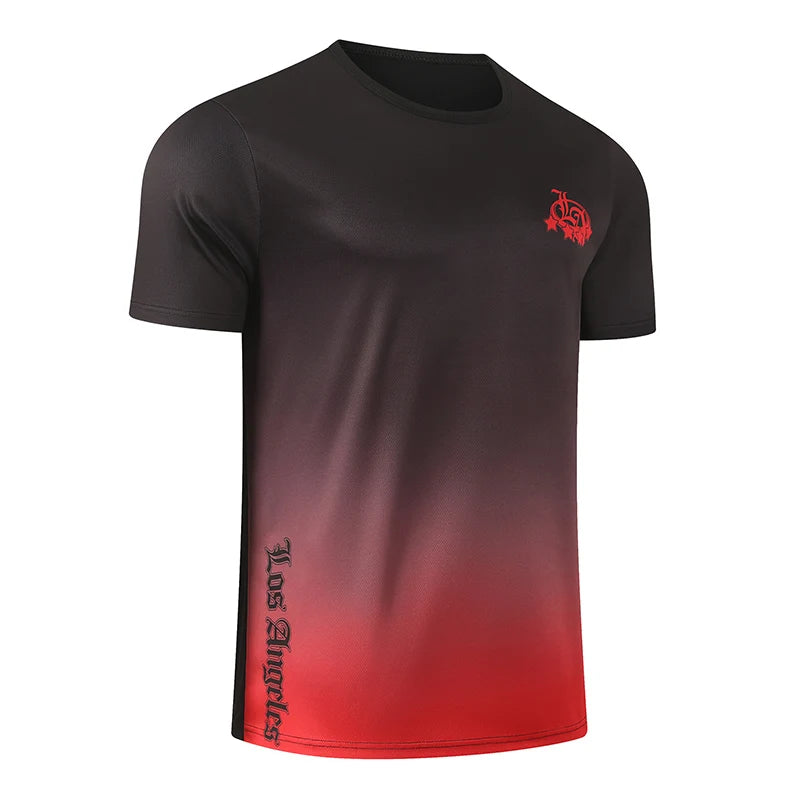 Men's Printed Quick-Dry Sports T-Shirt - Casual Fitness Tee