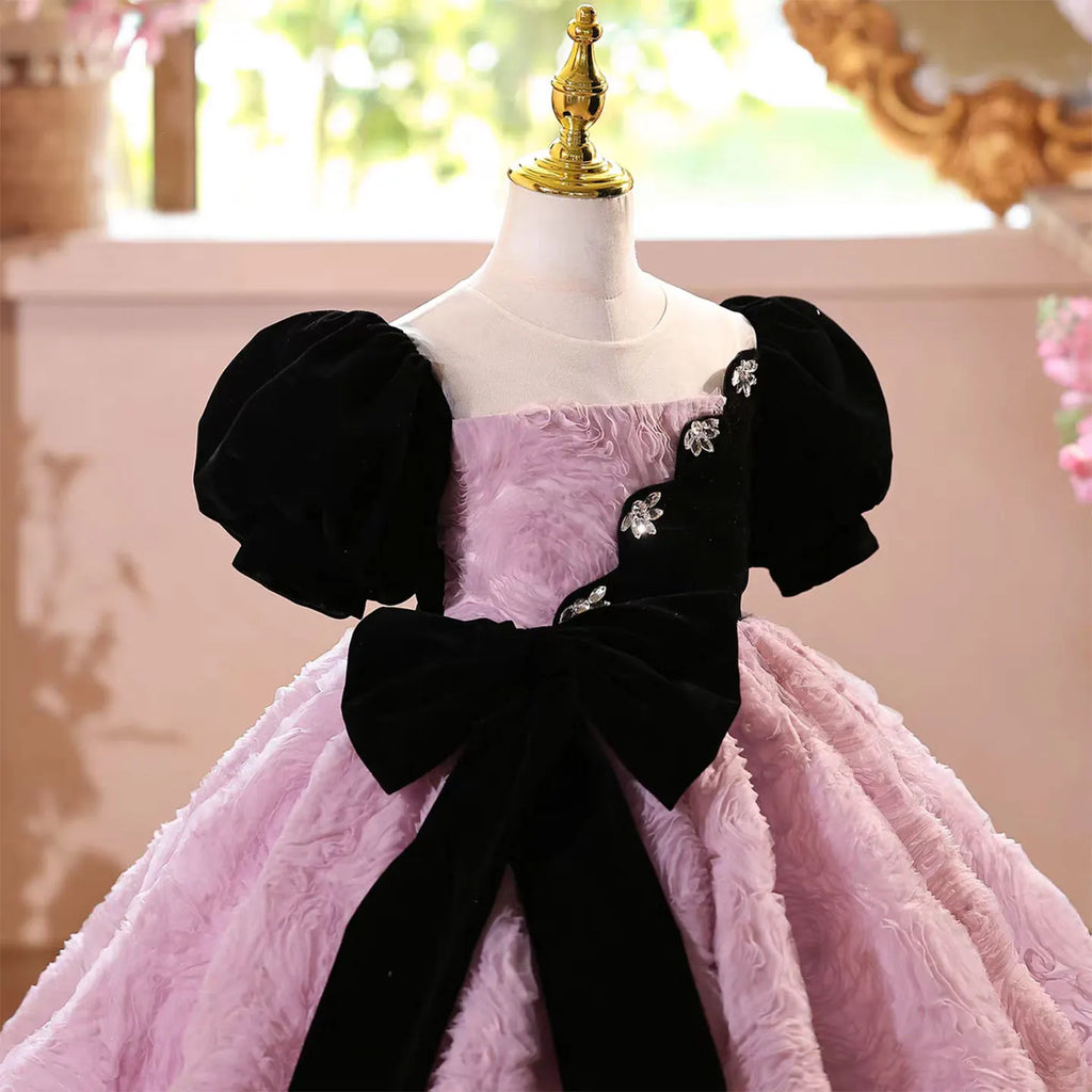 Dreamy Vow D162 Luxury Short Sleeve Beaded Flower Girl Dress Arabic Kids Long Princess Prom Wedding Evening Party Pageant Gown