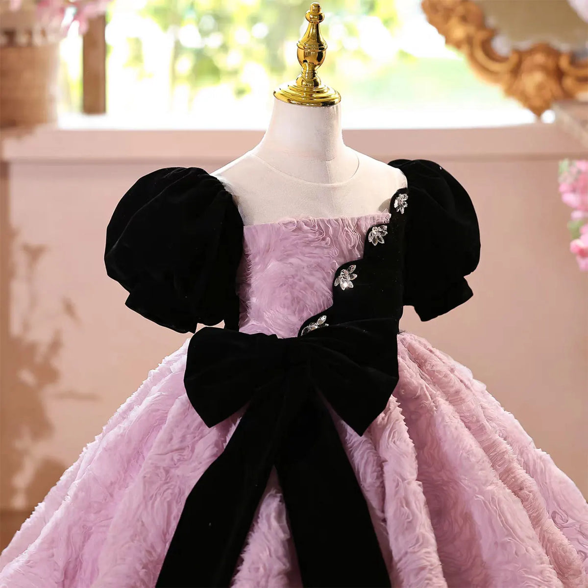 Dreamy Vow D162 Luxury Short Sleeve Beaded Flower Girl Dress Arabic Kids Long Princess Prom Wedding Evening Party Pageant Gown