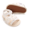 New big bow floral 0-18 months baby princess shoes sandals breathable PU upper walking shoes