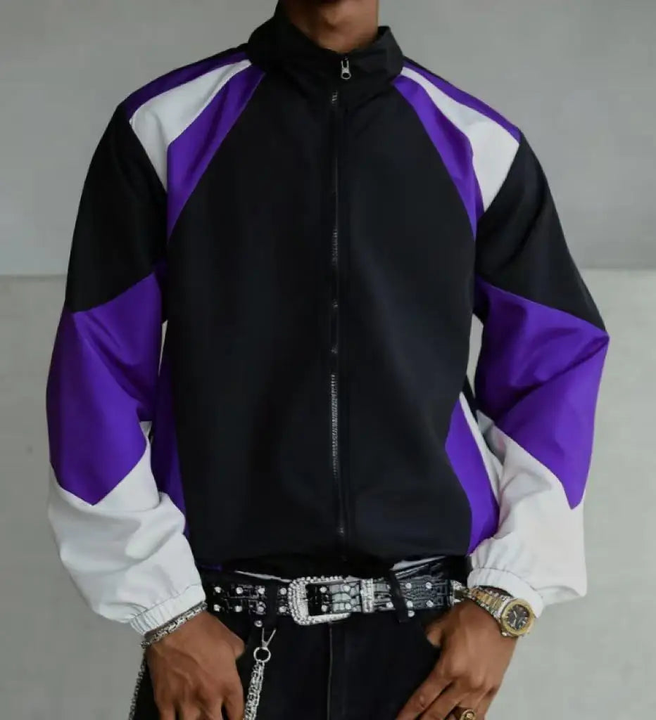 Men'S Color-Blocked Jacket, Lightweight, Casual, Travel, Windproof And Wear-Resistant, High-Quality Fabric, Boyfriend