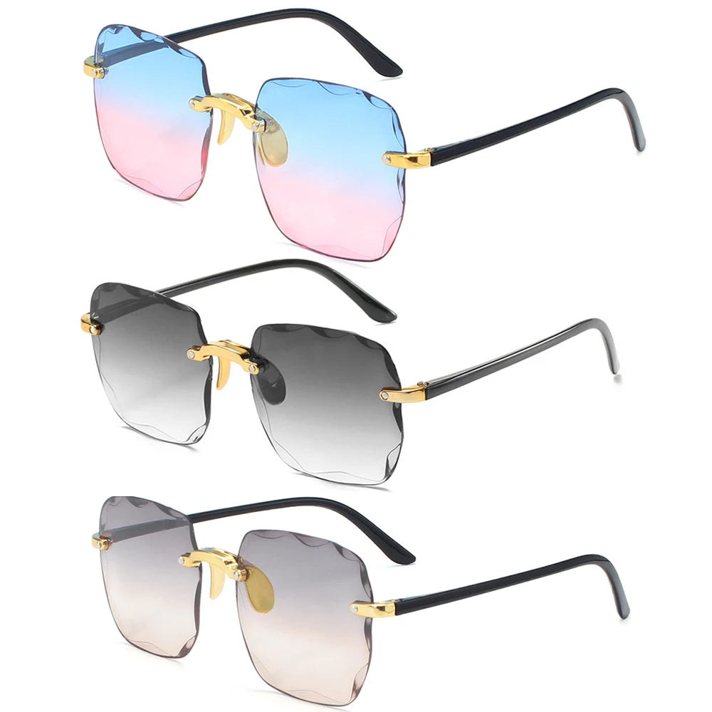 ANLUAN Women's Rimless Square Sunglasses - Gradient UV400