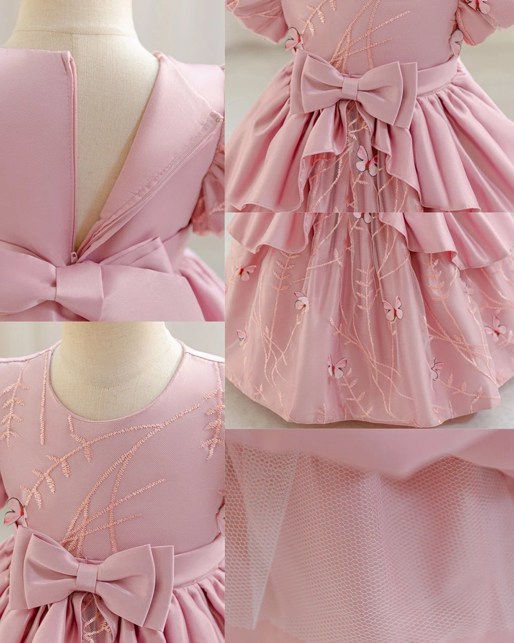 HETISO Butterfly Girl Kid's Dress Casual Cotton Baby's Dresses Spring Summer Child Birthday Ball Gown 1-4 Years