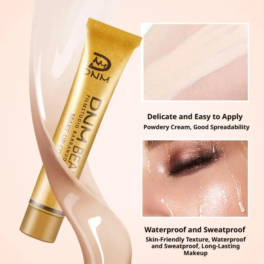 30g Small Gold Tube Concealer Liquid Foundation Makeup Waterproof Lasting Cover Acne Mark Scar Tattoo Super Coverage Concealer