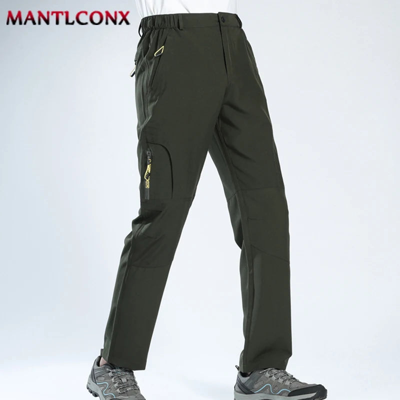 Thin Summer Stretch Pants with Zipper Pockets Quick Dry Hiking Camping Trousers Men Gym Fitness Jogging Running Sports Pants Men