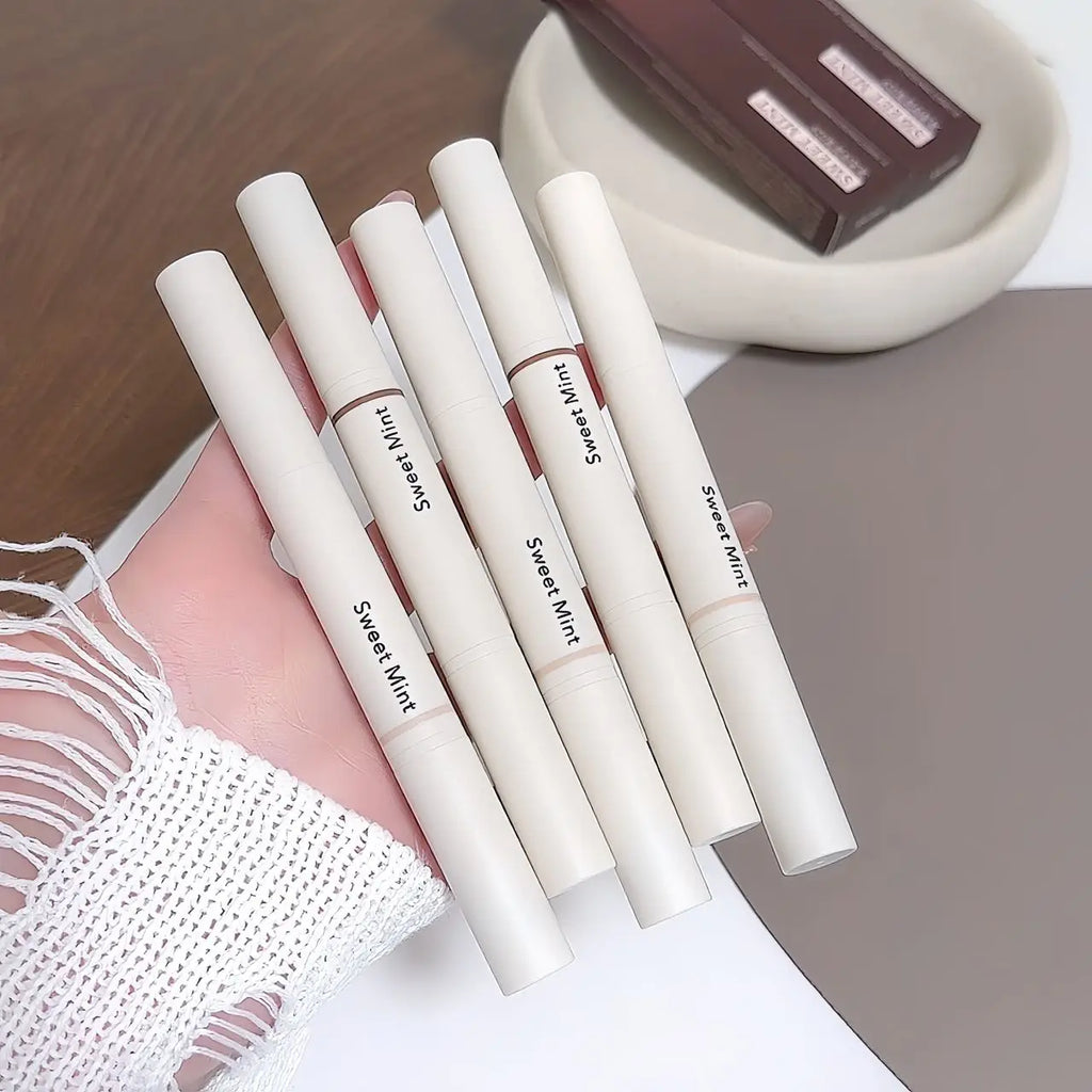 Dual-Ended Face Contour & Highlight Stick 3D Nose Shadow with Smudge Brush Silky Smooth Concealer Pen Natural Sculpting Makeup