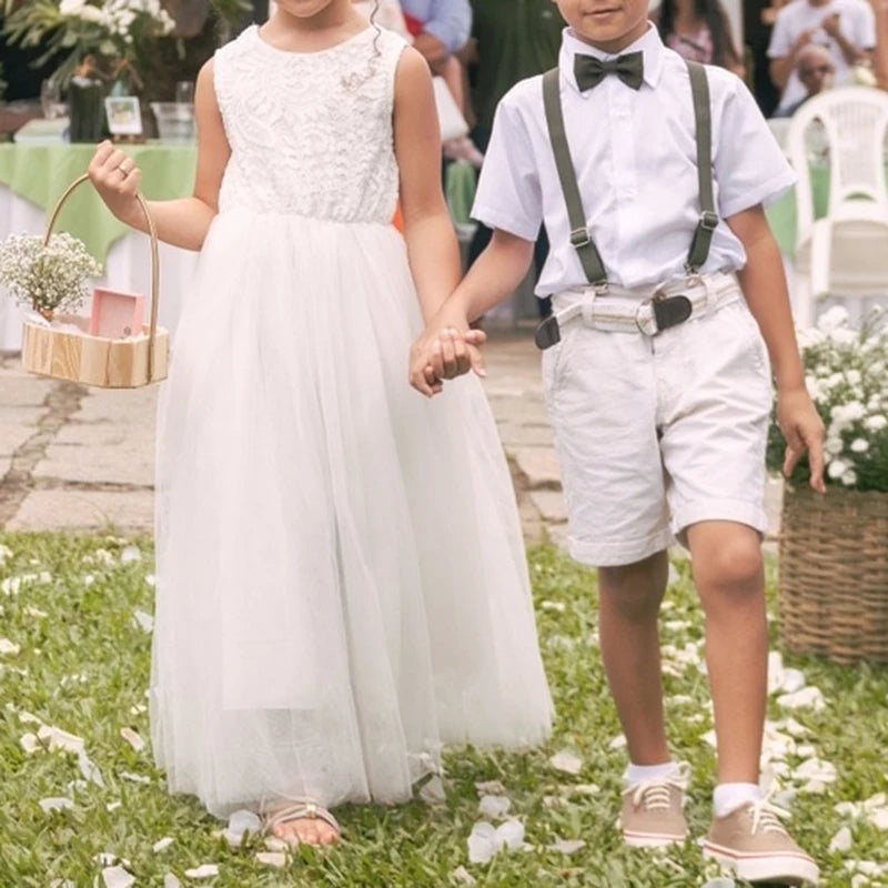 New Flower Girl Dress Baby Kids Summer Princess Party Lace Wedding Birthday Dresses Children Clothing 2 4  6 8 10 12 14