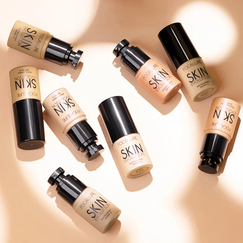 Focallure Base Face Liquid Foundation Cream Full Coverage Concealer Oil-Control Moisturizing Foundation Cream Makeup For Women'S