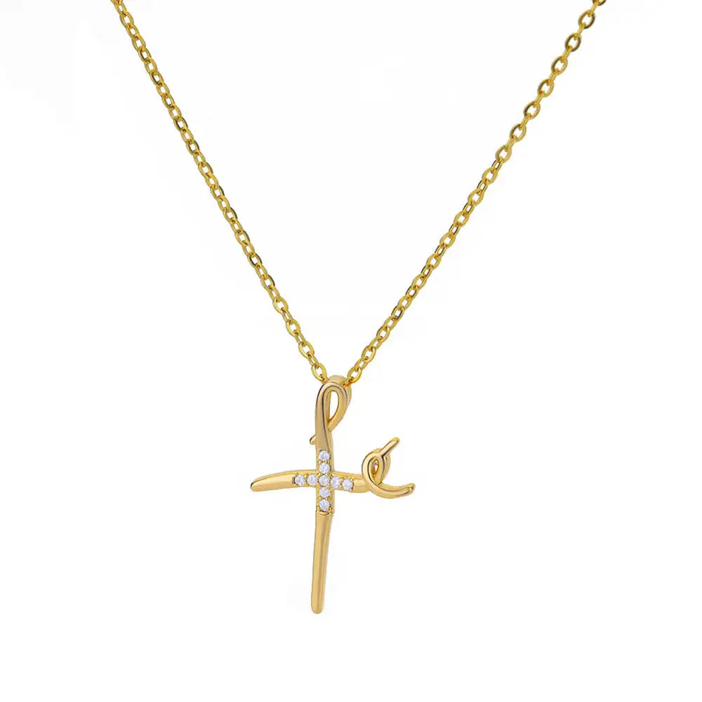 Stainless Steel Jesus Cross Necklace For Women'S Men Gold Color Caravaca Angels Crucifix Charm Choker Rapper Jewelry Hip Hop