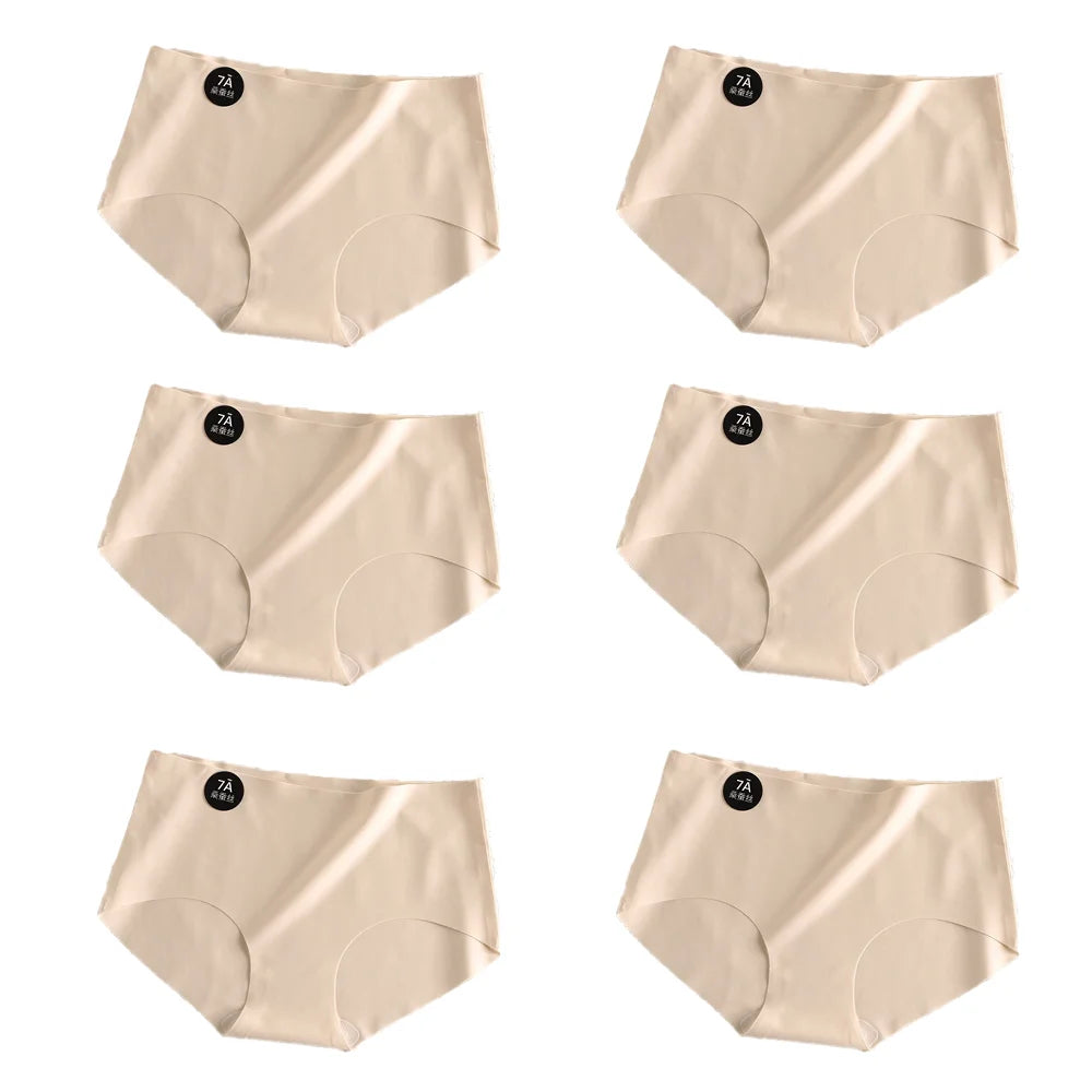 6pcs Women's Seamless Boyshort Panties - Mid-Rise Viscose Blend