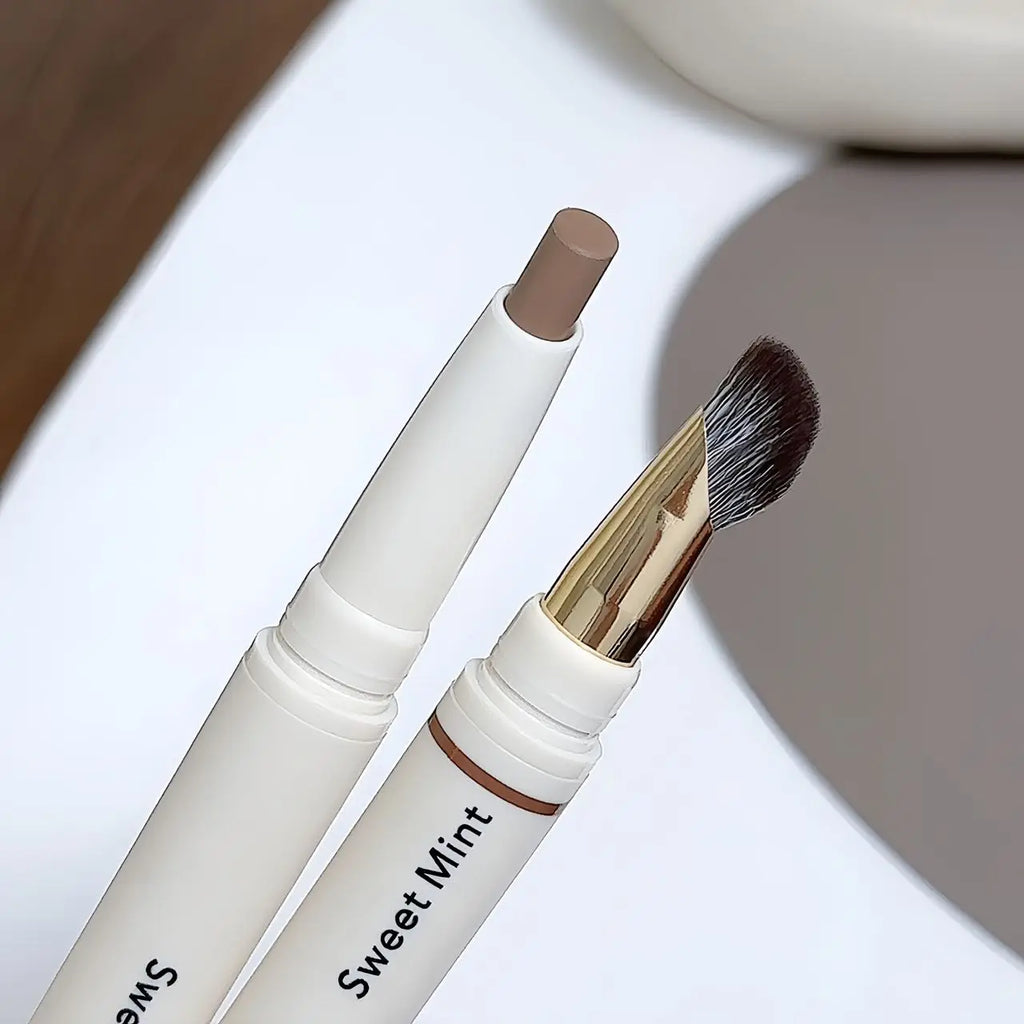 Dual-Ended Face Contour & Highlight Stick 3D Nose Shadow with Smudge Brush Silky Smooth Concealer Pen Natural Sculpting Makeup