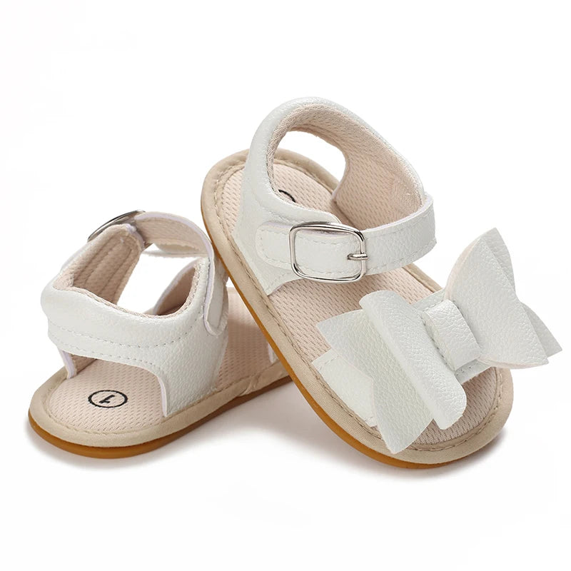 Cute and sweet spring and summer butterfly bow sandals for baby girls, comfortable and breathable walking shoes