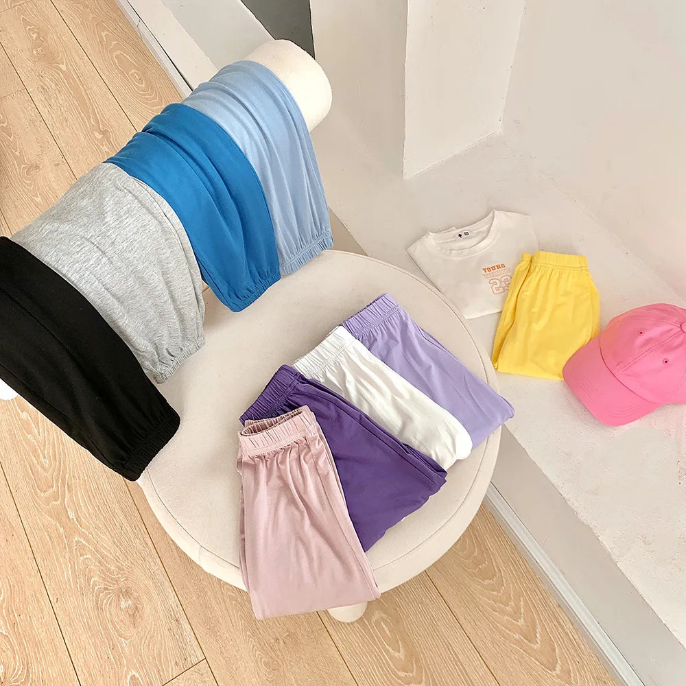 Sports Style Trousers Children Anti-Mosquito Long Pants For Summer Kids Modal Jogger Pants Girls