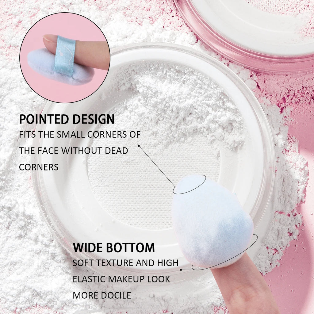 6 mini two-color powder puff suits with boxes, mini makeup samples, flocking powder puff soft jump, used for facial makeup.