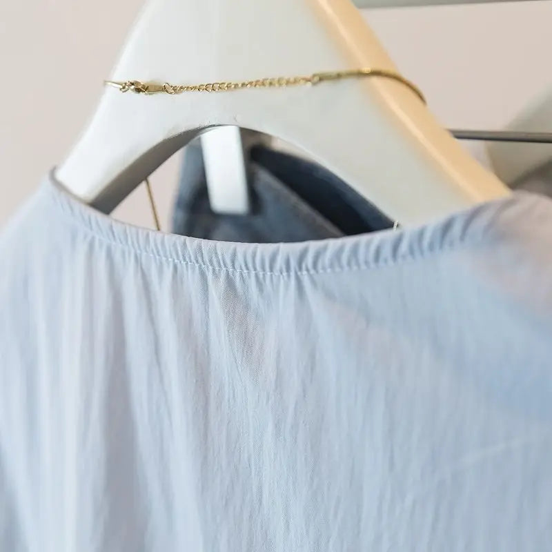 200 Pounds Plus Size Elastic Waist Office Lady Trend Shirt And Blouse Solid Color Top Women Clothing V-neck French Chic Basics