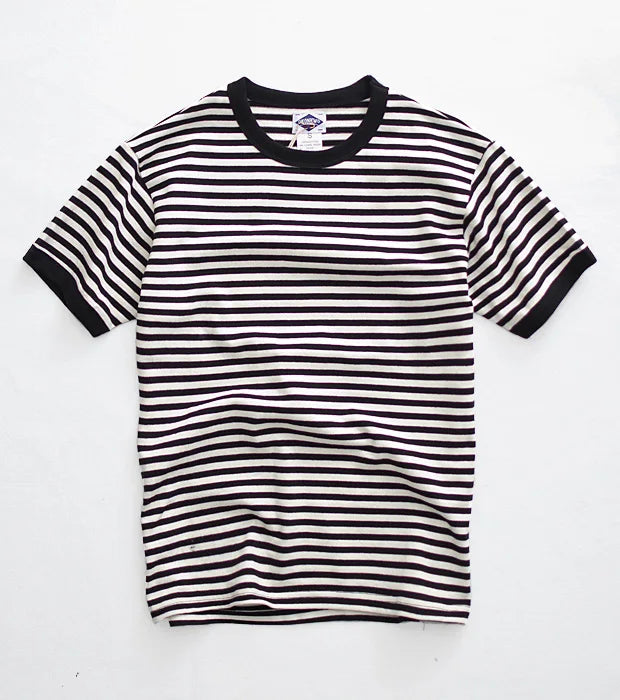 Heavyweight 280Gsm American Vintage T-Shirt Khaki 100% Cotton Sailor Tees Blue White Striped Sea Soul Tops For Men Summer Tops