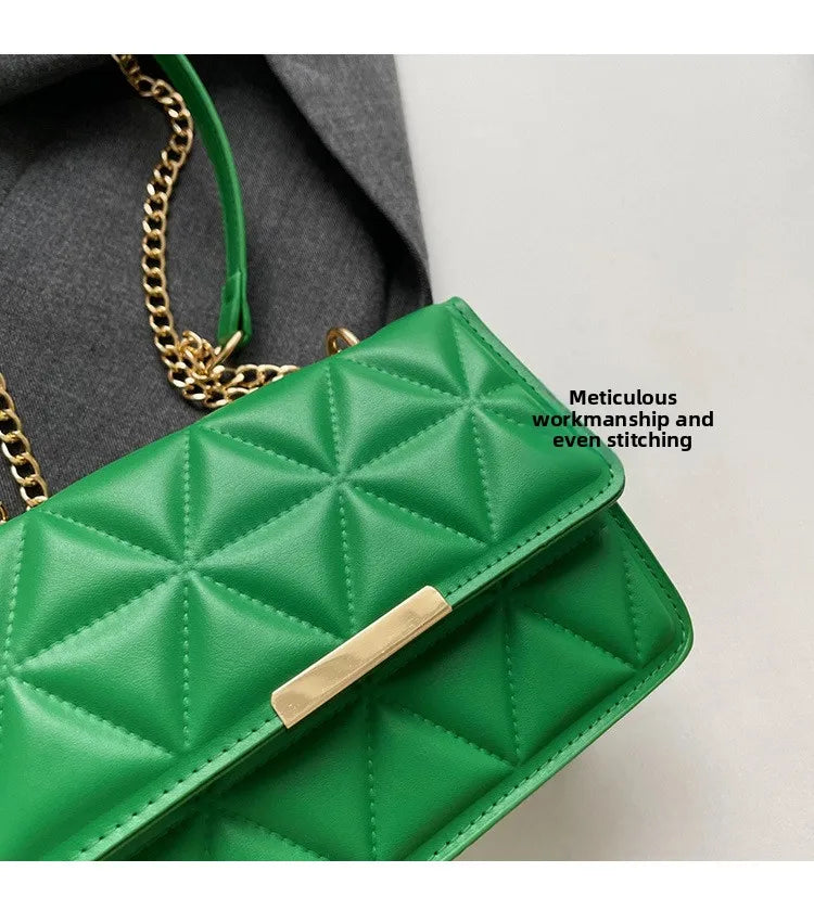 Women Quilted Chain Crossbody Bag Fashion Small Square Shoulder Purse Multi Color Casual Daily Handbag