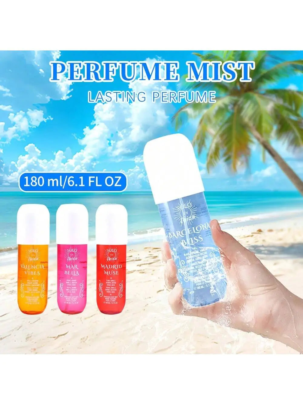 6.1fl.oz Hair & Body Fragrance Mist for Women - Long-Lasting Perfume,It contains fragrances of jasmine, vanilla, black plum, etc