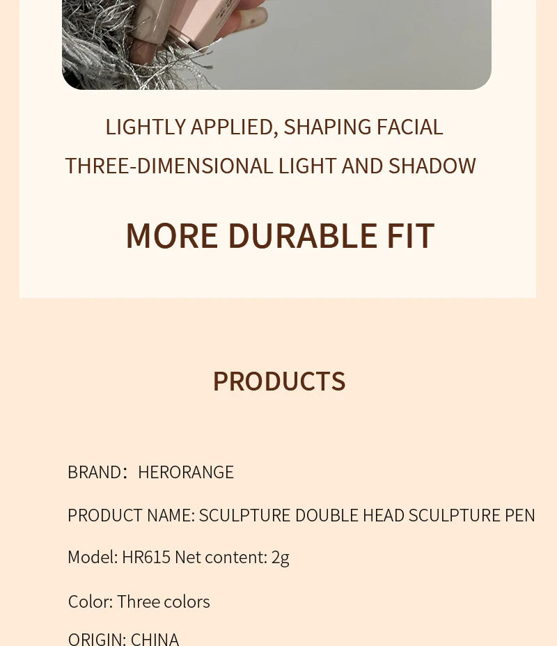 Herorange Valentine's Day Gift Contour Stick - 2-in-1 Nose & Face Sculpting Pen with Brush, Suitable for All Skin Types
