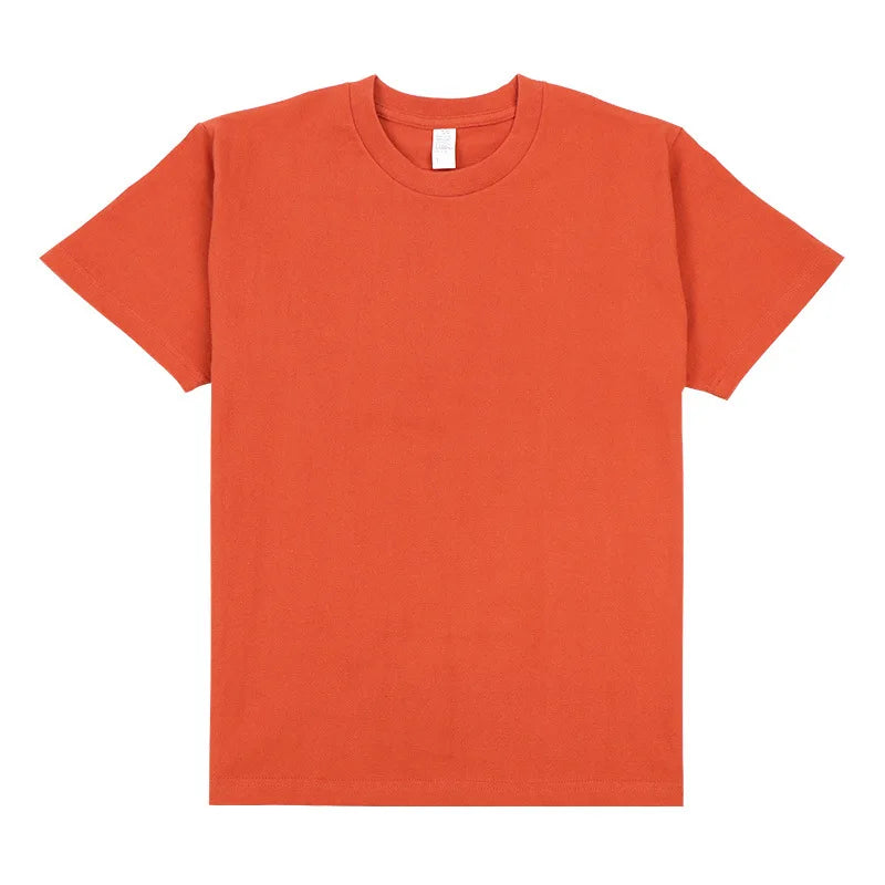 Men's Heavyweight Cotton T-Shirt - Loose Fit Crew Neck Short Sleeve