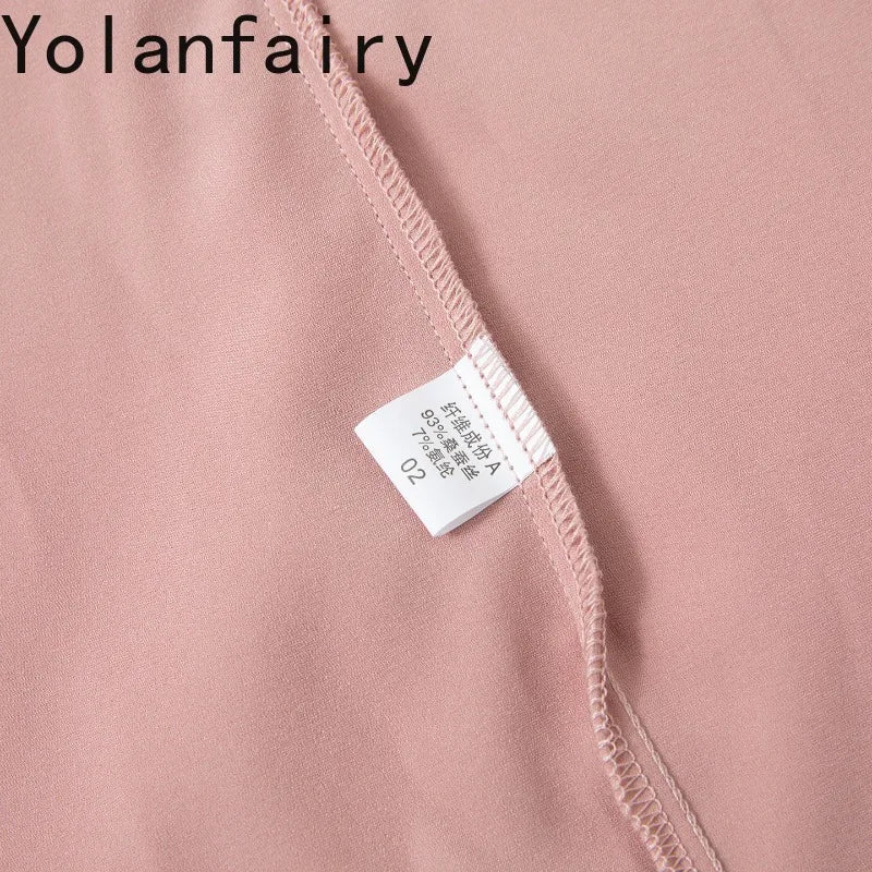 YOLANFAIRY 93% Real Mulberry Silk Pajamas for Woman 2026 Spring Summer High-end Sets Woman 2 Piece Short Sleeve Pijamas De Mujer