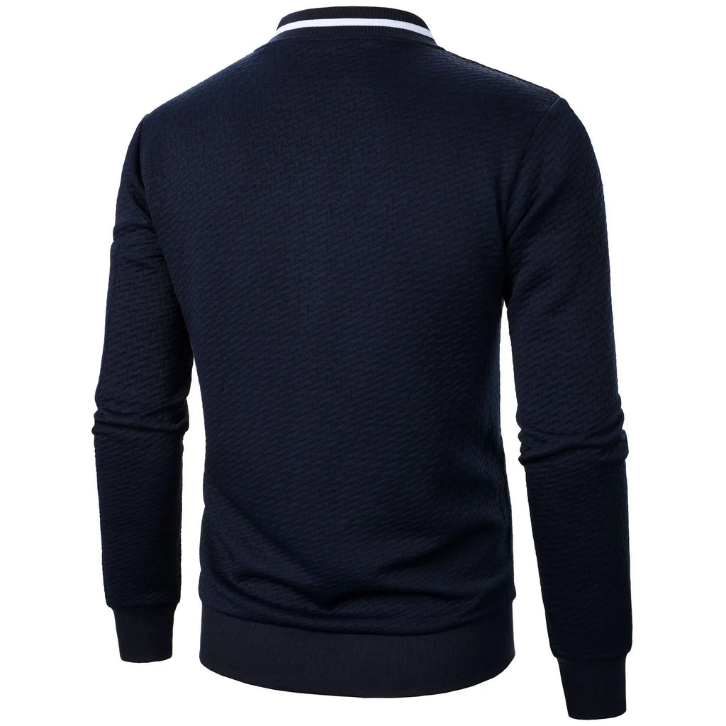 New Men's New Zip Stand Collar Sweatshirt Jacket Men's Casual Jacquard Cardigan Sweatshirts Baseball Jackets Men Clothing