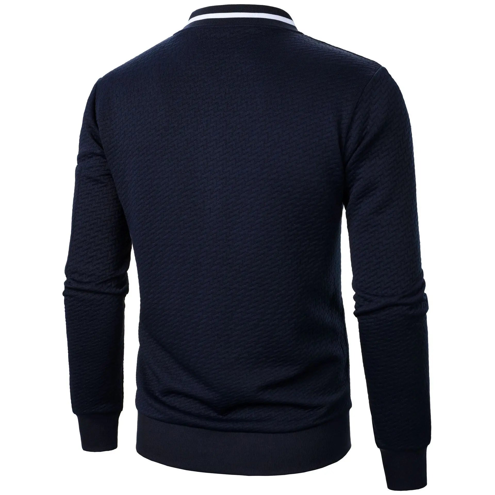 New Men's New Zip Stand Collar Sweatshirt Jacket Men's Casual Jacquard Cardigan Sweatshirts Baseball Jackets Men Clothing