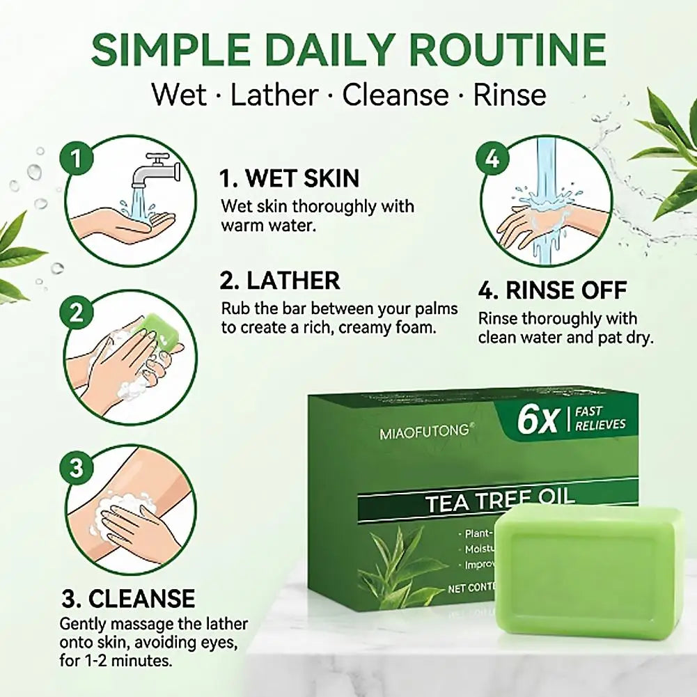 Gentle Exfoliating Bar Soap,Tea Tree Oil Soap For Body Skin Cleaning,Moisturizes Face And Body Natural Soaps Cleansing Bar Soap