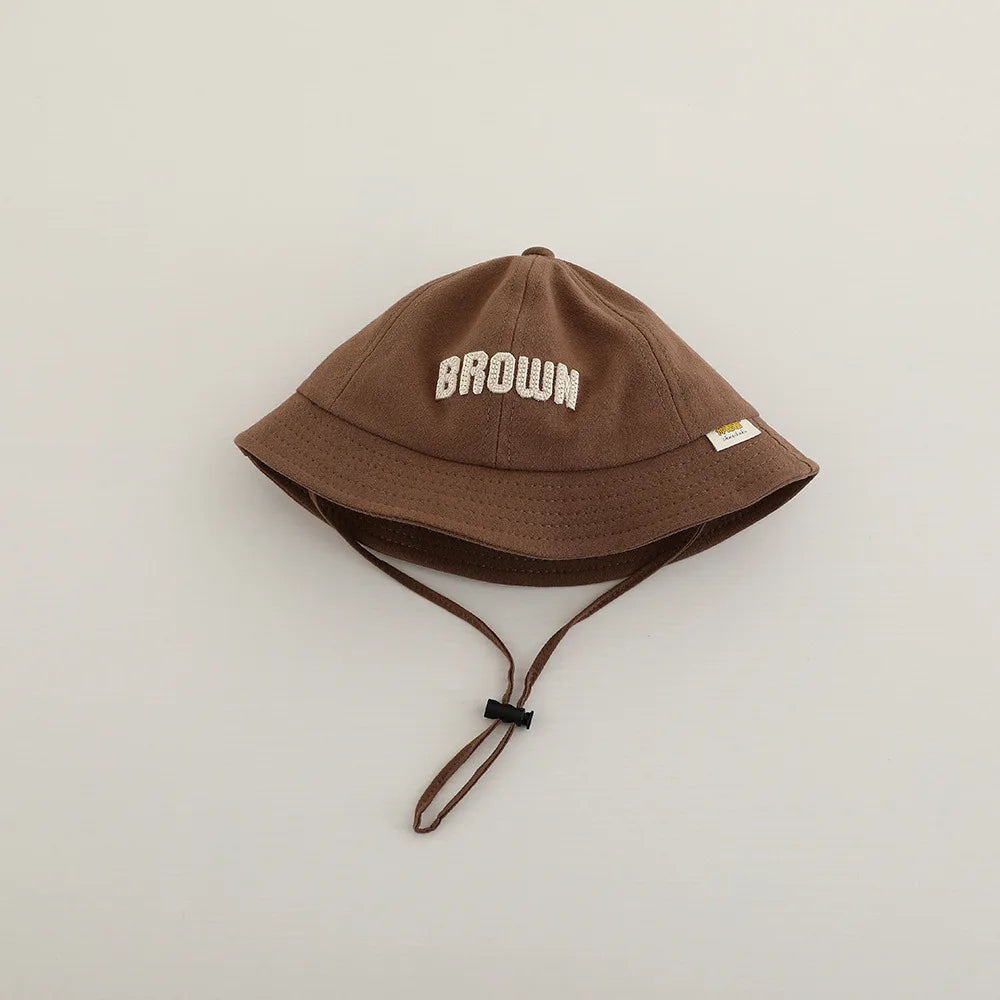 Embroidered Baby Bucket Hat Sun Safe Unisex Beachwear For Toddlers With Letter Design
