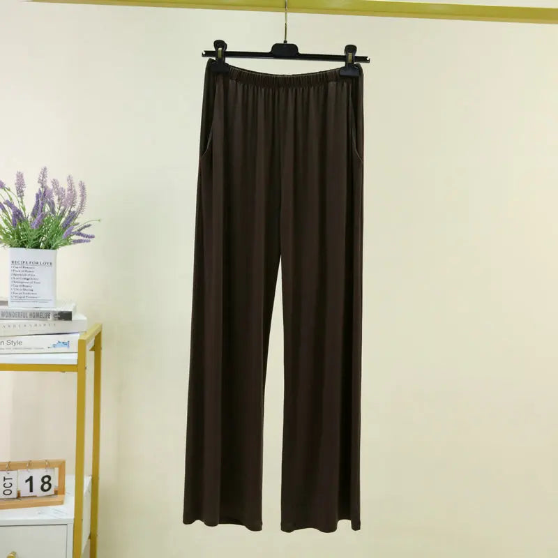 Fdfklak Women's Modal Pajama Pants - High Waist Lounge Sleep Bottoms