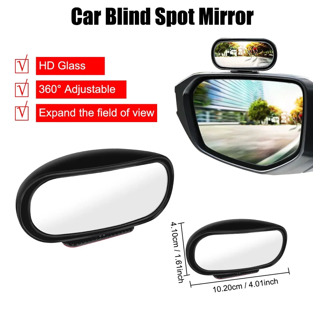 Universal Car Accessories Car Mirror Auxiliary Rear View Mirror Wide Angle Side Rear Mirrors Reverse Blind Spot 360° Adjustable