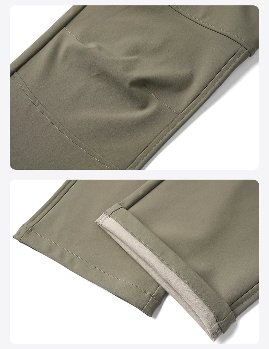 SIMWOOD 2026 Spring New Loose Straight Water Repellent Softshell Pants Men Elastic Hiking Trouser