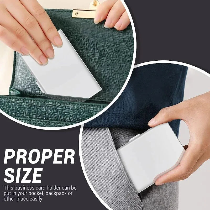 Antitheft ANTI Rfid Blocking ID Bank Credit Card Holder Wallets Men Slim Thin Aluminum Box Metal Mini Minimalist Cardholder Case