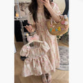 Parent-child Clothing Floral Dress Sweet Cute Children's Clothing Skirt Mother Same Mother-daughter Clothing Bubble Sleeve Skirt