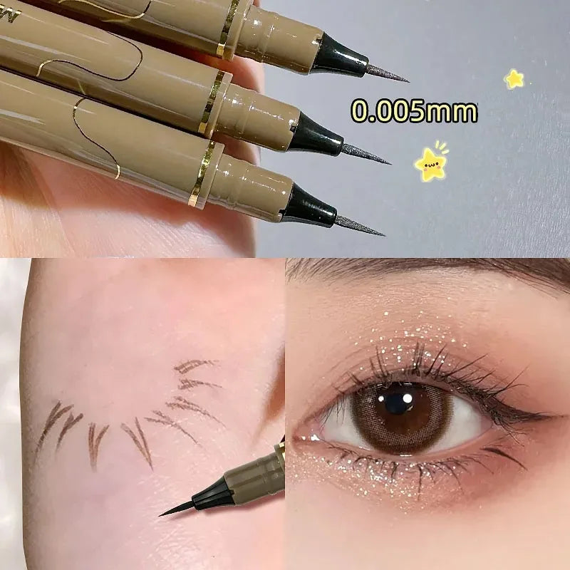 0.005mm Waterproof Liquid Eyeliner Matte Long Lasting Quick Dry Ultra-thin Eyeliner Lower Eyelash Pen Non Smudging Korean Makeup