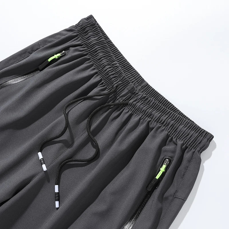 2 Pieces Lightweight Pants for Men's Summer Spring New Loose Elastic Trousers Quick Drying Outdoor Jogging Running Casual Pants