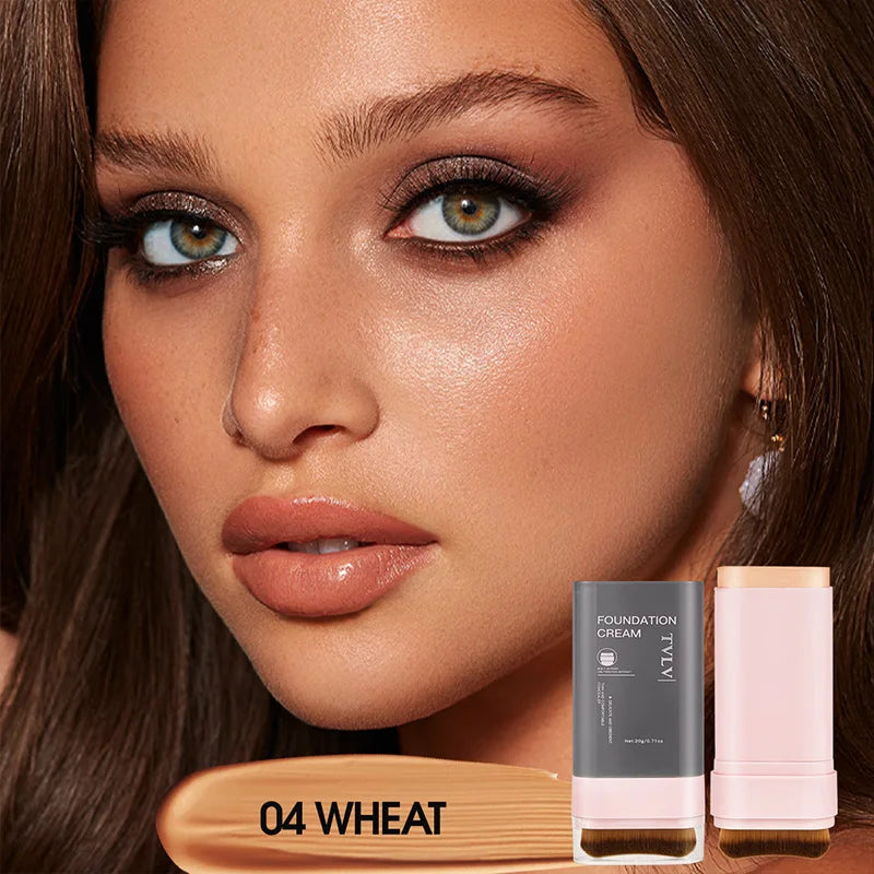 Concealing Foundation Stick 5 Shades With Built-In Brush, Brighten Lightweight And Waterproof Formula Face Contour Stick Makeup