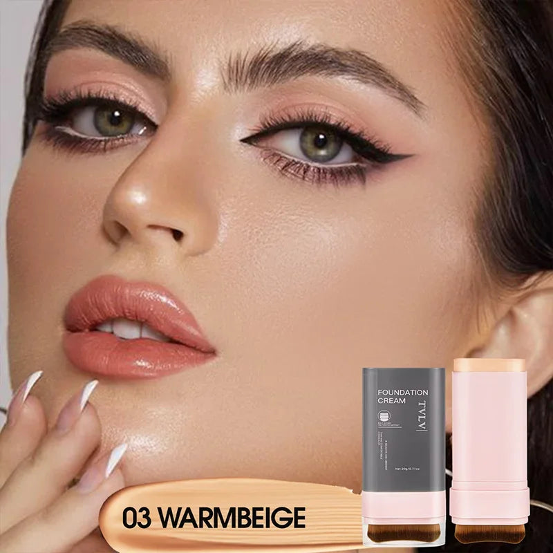 Concealing Foundation Stick With Built In Brush 5 Shades Brighten Lightweight Waterproof Contour For All Skin Tones