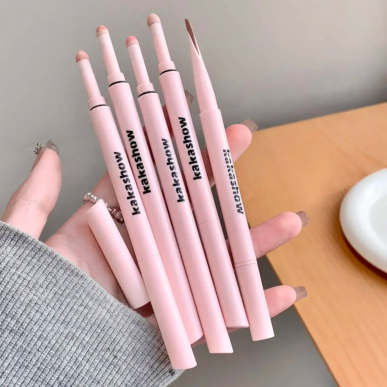 Dual End Glitter Matte Aegyosal Pen Brightening Highlight & Shadow Stick Eye Makeup Lying Silkworm Eyeliner Gel Pencil 애교살 펜