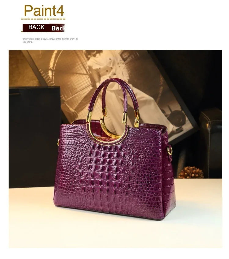 Elegant Leather Crocodile Pattern Wedding Handbag for Women Suitable for Bridal Events And Cheongsam Outfits European Vintage...