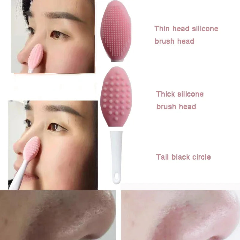 1/2PCS Face Silicone Brush Double-Sided Nose  Lip Face Clean cleansing stick Blackhead Removal Acne Makeup Brush