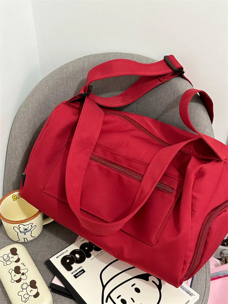 2026 New Women Large Capacity Canvas Crossbody Travel Tote Bag Casual Shoulder Messenger Bag Sports Yoga Satchel Handbags Female