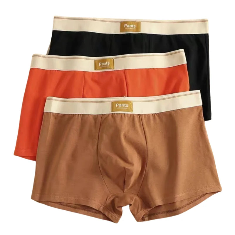 Three Pack Mens Breathable Cotton Boxers With U Convex Pouch For Comfortable Everyday Underwear