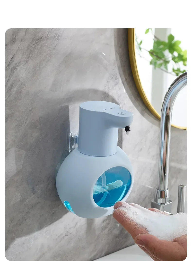 Dispensador automático de jabón 2025 de 420 ml, dispensador de espuma, sensor táctil, dispositivo de lavado de manos con carga USB, montado en la pared