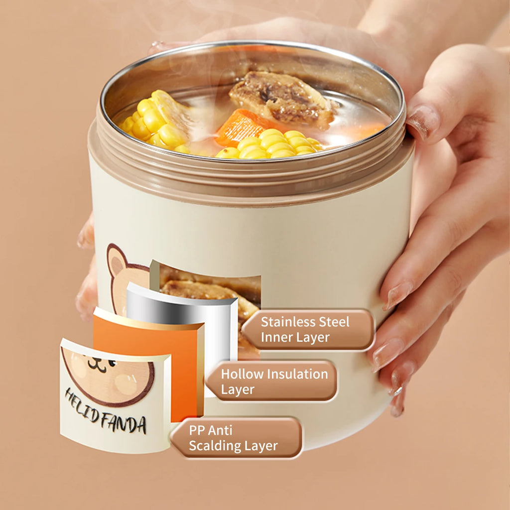 Fiambrera Térmica SELLADA para Microondas WORTHBUY de Acero Inoxidable 304, Gran Capacidad, Bonita, con Aislamiento, Contenedor de Alimentos para Estudiantes