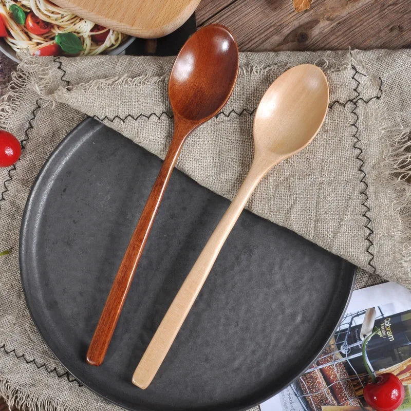2pcs Wooden Spoon Soup Spoon Tableware Kitchen Cooking Utensils Tools Soup Environmentally Friendly Products Cooking Spoon