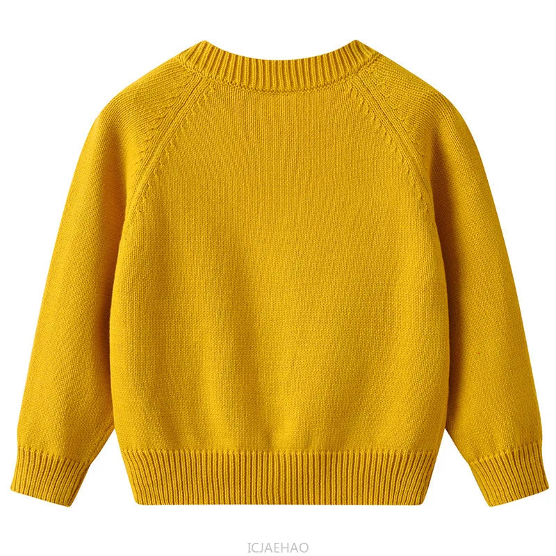 Teen Girl Clothes 2025 Children New Korean Cardigan Girls Knit Jacket Spring Autumn Outfit Style Costume Handmade Heart DIY Kids