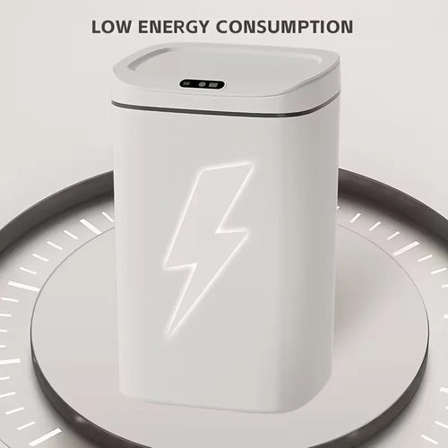 1 Pack Smart Motion Sensor Trash Can Touchless With Lid, Plastic Slim Compact Smart Garbage Bin, Minimalist Seamless Cover Low Voltage Operation Hygienic Waste Solution For Home Kitchen Bathroom Office Outdoor