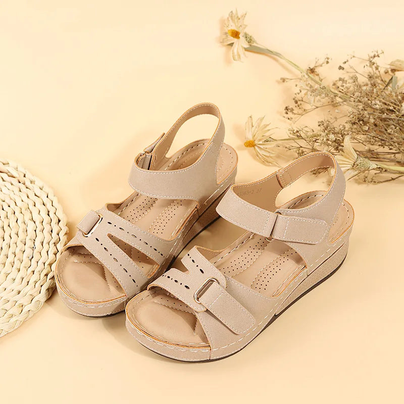 Women's Wedge Platform Sandals - Open Toe Casual Beach Shoes