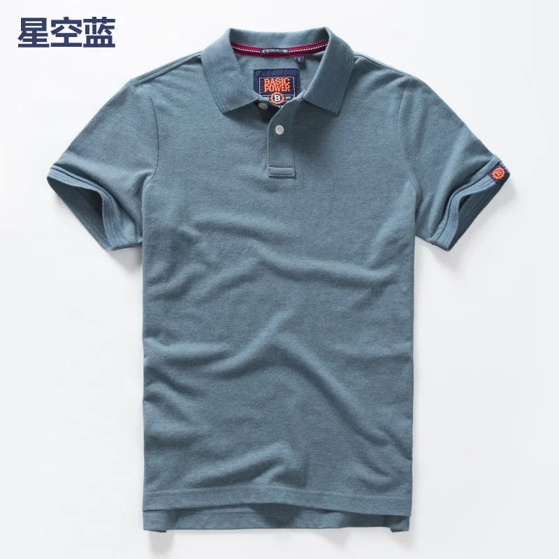 Summer Mens Polo Homom Shirts Cotton Shirts Short Sleeve Letter Embroidered Emblem Shirt For Male Golf Clothing T-Shirts